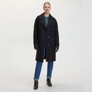 Reitmans Oversized Bouclé Coat with Three-Button Closure Size XXXL Cacoon Black